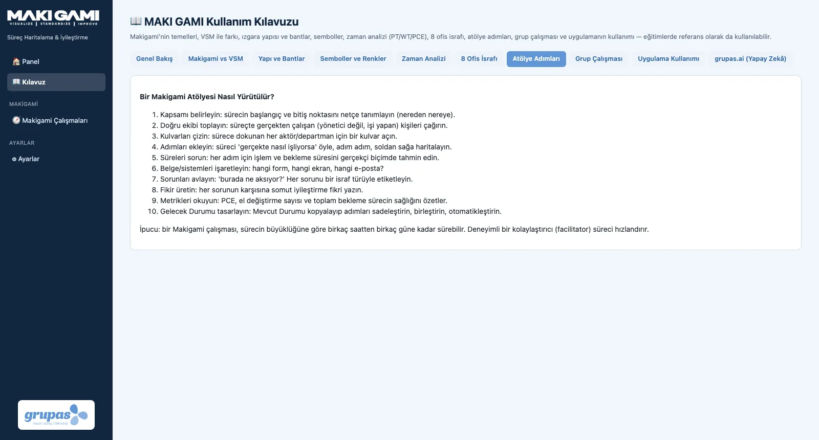 TEAM — Atölye adımlarını izleyin